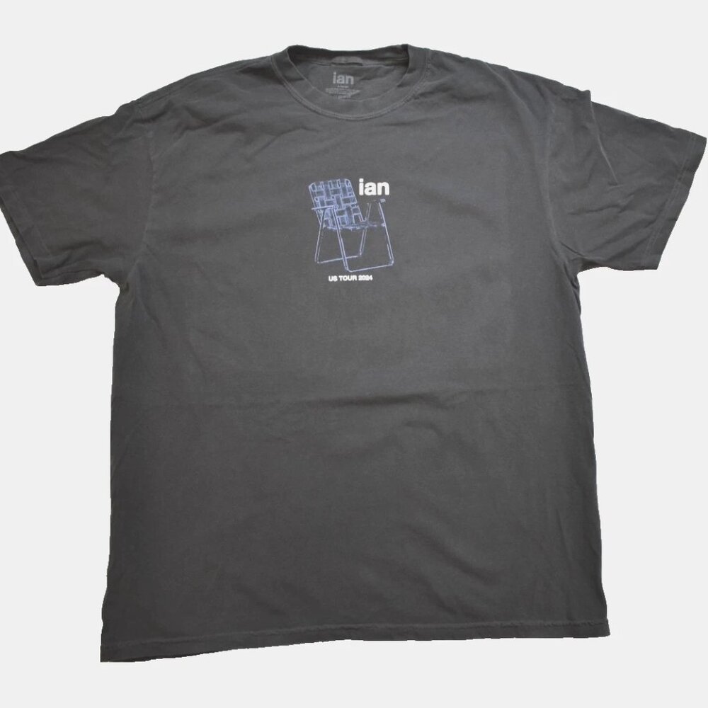Ian US Tour 2024 Black Wash (Gray) Rapper Concert Tee Shirt New XL